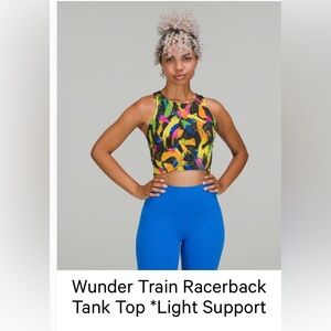 NWOT Lululemon Athletica Multicolor Racerback Crop Top